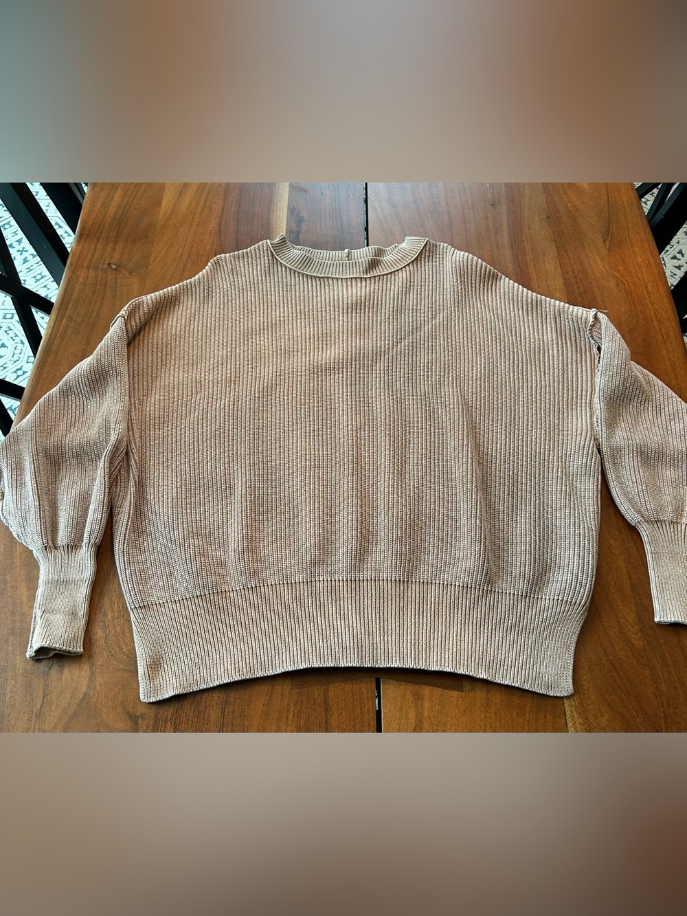 aerie Scoop Neck Ribbed Sweater in Brown size medium